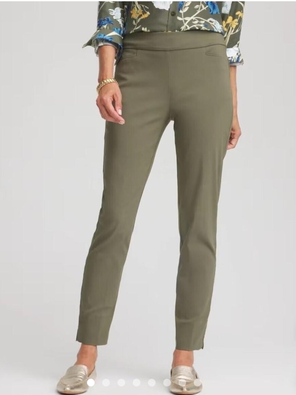 Chicos’s Ponte Heathered Legging Ambered Olive